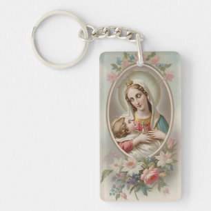 Porte-clefs Vierge Marie avec Jésus Enfant Porte - clé