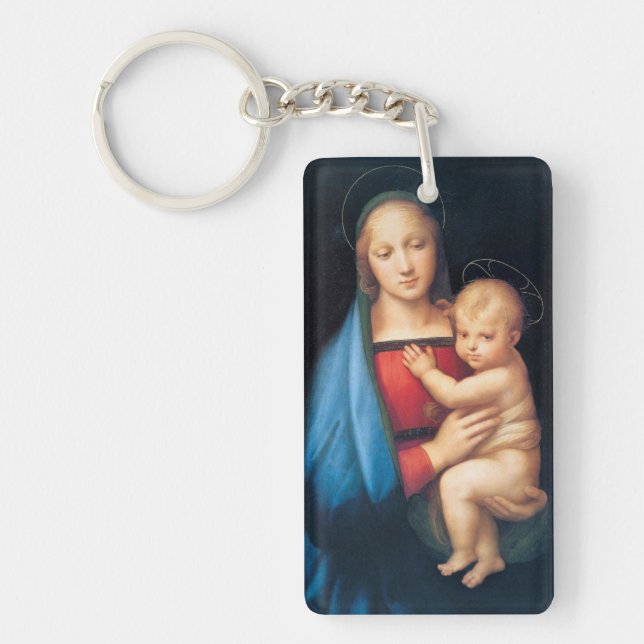 Porte-clefs Vierge Marie Jésus Christ Art Religieux (Devant)