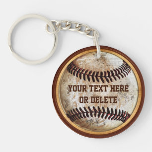 Porte-clefs Vieux look Vintage Clavier de baseball PERSONNALIS