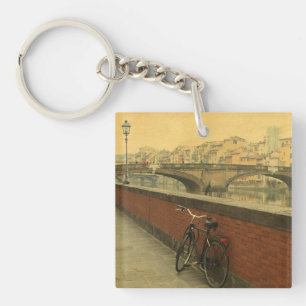 Porte-clefs Vieux pont à Florence, Italie. photo vintage
