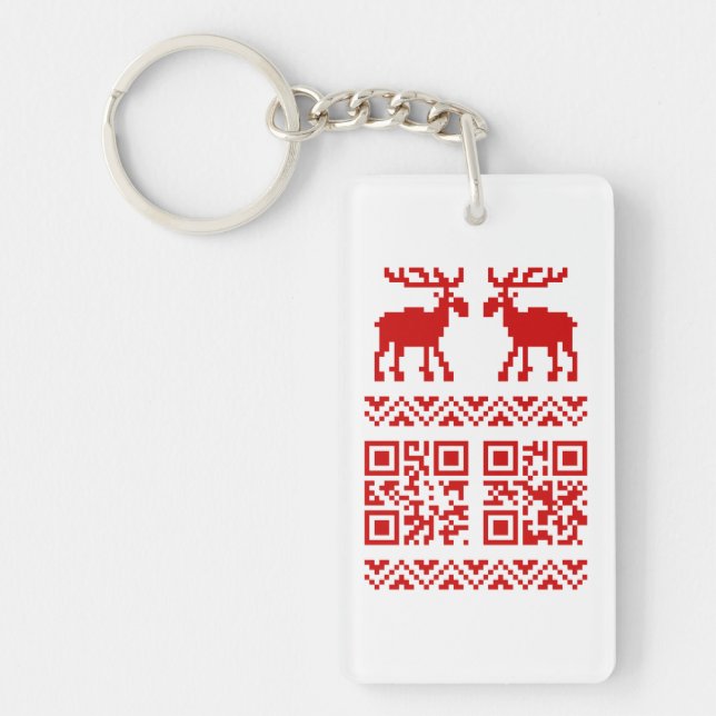 Porte-clefs Vilain Sweater QR Code Bonne année! (Devant)