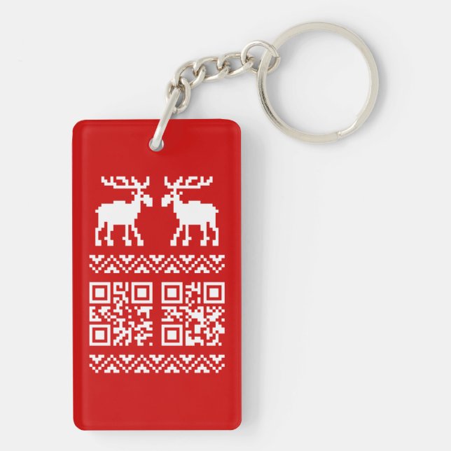 Porte-clefs Vilain Sweater QR Code Bonne année! (Dos)