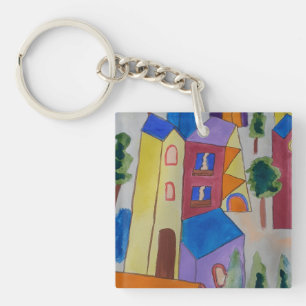 Porte-clefs Village d'été Abstrait