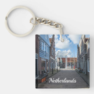 Porte-clefs Village néerlandais avec pont traditionnel en bois