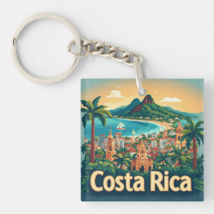Porte-clefs Ville côtière tropicale du Costa Rica