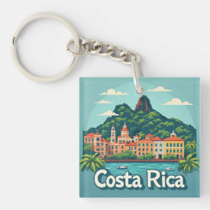 Porte-clefs Ville côtière tropicale du Costa Rica