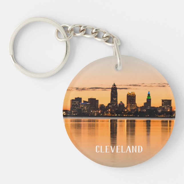 Porte-clefs Ville de Cleveland Ohio coucher de soleil paysage  (Devant)