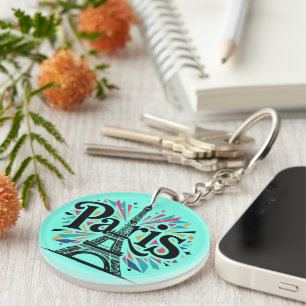 Porte-clefs Ville de Lumières : Typographie audacieuse d'art p