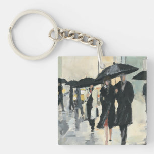 Porte-clefs Ville sous la pluie