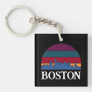 Porte-clefs Ville Vintage du Massachusetts de Boston