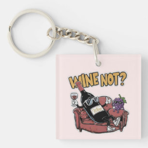Porte-clefs Vin et raisins amusants