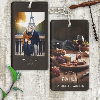 Porte-clefs Vin Fromage photo Meilleur papa jamais