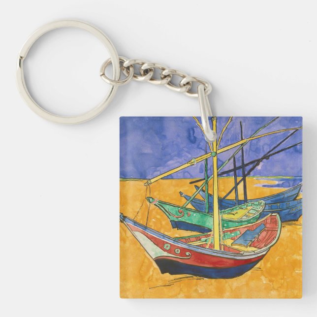 Porte-clefs Vincent van Gogh - Bateaux de pêche sur la plage (Devant)