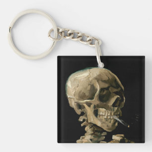Porte-clefs Vincent van Gogh - Crâne avec cigarette allumée