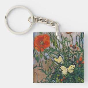 Porte-clefs Vincent van Gogh - Papillons et Coquelicots