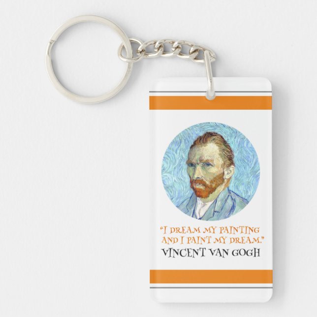 Porte-clefs Vincent Van Gogh Portrait avec citation (Devant)