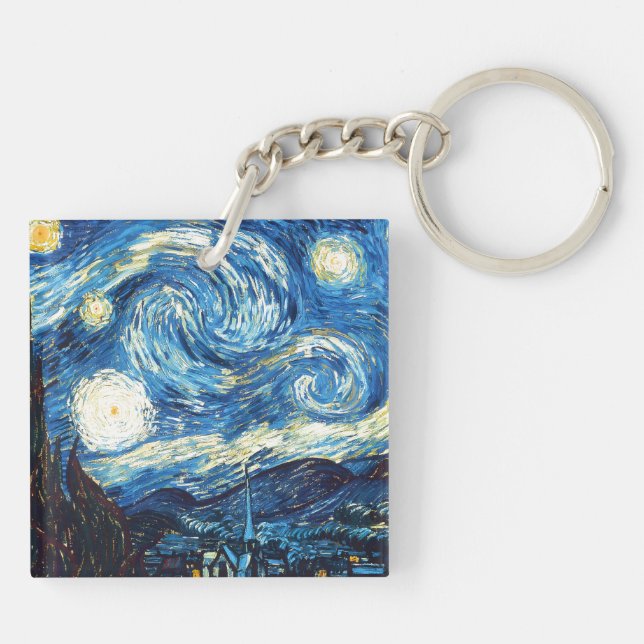 Porte-clefs Vincent van Gogh's painting, Starry Night, (Dos)