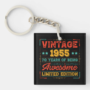 Porte-clefs Vintage 1955 Fait en 1955 70e anniversaire 70 ans