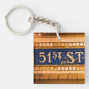 Porte-clefs Vintage 51ème rue, Manhattan, New York