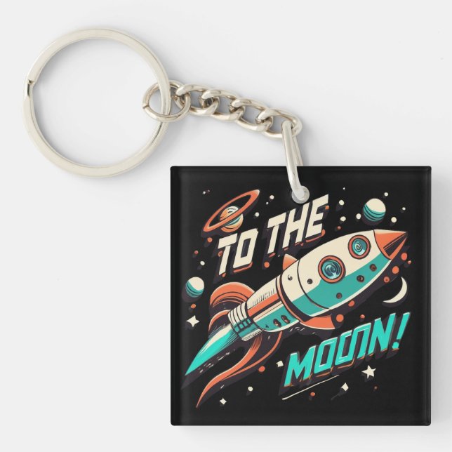 Porte-clefs Vintage Au Moon Rocket ship (Devant)