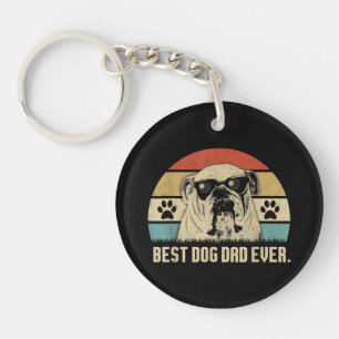 Porte-clefs Vintage Best English Bulldog DAD Ever Chemise Père