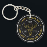 Porte-clefs Vintage Best Papa Cowboy Casquette Logo Fête des p<br><div class="desc">Cadeau de Fête des pères personnalisé pour le meilleur papa du monde. Customisez le libellé pour le rendre plus spécial pour votre papa,  le héros de votre vie. Célébrez la Fête des pères avec ce nom et message personnalisés pour votre père.</div>