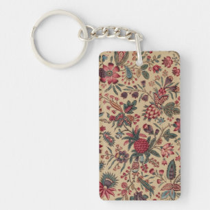 Porte-clefs Vintage Broderie Antique Florale Ameublement