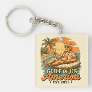 Porte-clefs Vintage drôle Trump Amérique du Golfe 2025