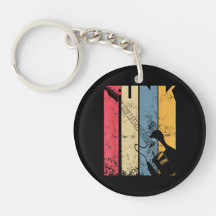 Porte-clefs Vintage Electric Guitar Funk Musique amant cadeaux