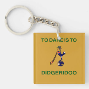 Porte-clefs Vintage "Emblème sportif" avec Didgeridoo Motif