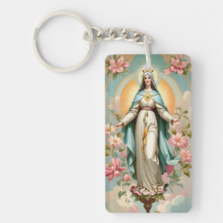 Porte-clefs Vintage Floral Bienheureuse Mère Marie Keycha cath