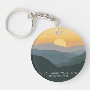 Porte-clefs Vintage Great Smoky Mountains coucher de soleil