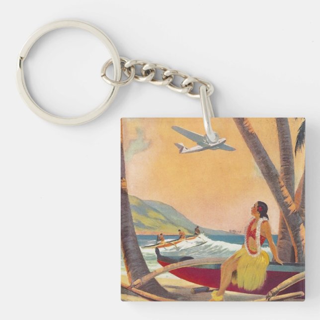 Porte-clefs Vintage Hawaii Travel (Devant)