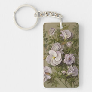 Porte-clefs Vintage Lilac Hibiscus Purple Fleurs Florales
