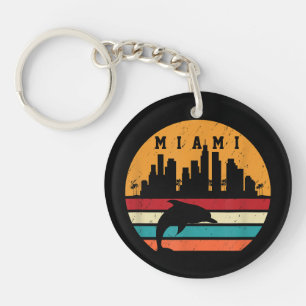 Porte-clefs Vintage Miami 80s Dolphin Silhouette Souvenir Dolp