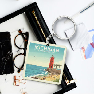 Porte-clefs Vintage Michigan