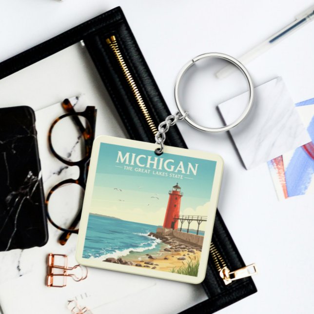 Porte-clefs Vintage Michigan (Créateur téléchargé)