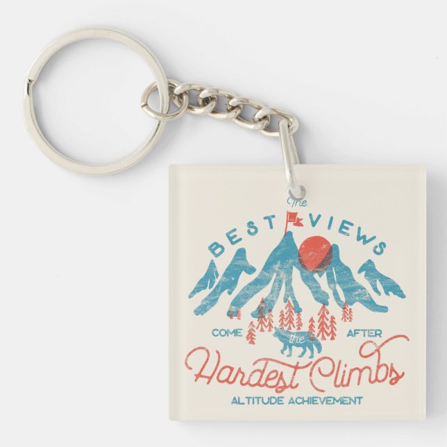 Porte-clefs Vintage Mountain Wolf Escalade Randonnée à l'extér (Devant)