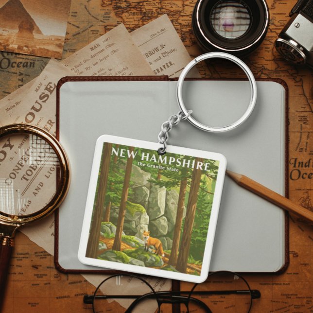 Porte-clefs Vintage New Hampshire (Créateur téléchargé)