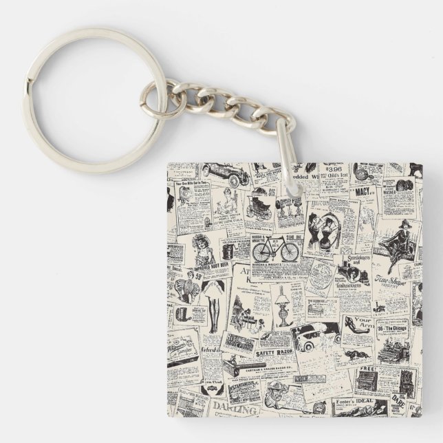 Porte-clefs Vintage Newspaper  (Devant)