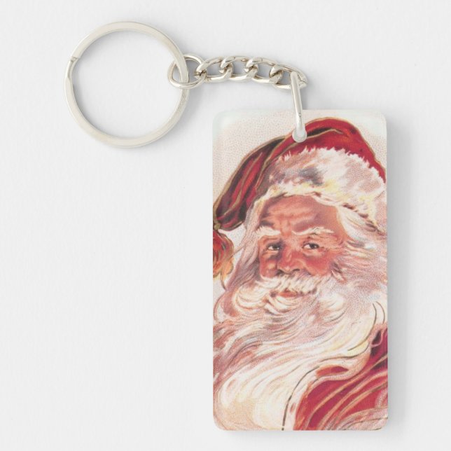 Porte-clefs Vintage Noël Père Noël (Devant)
