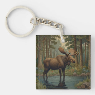 Porte-clefs Vintage orignal boho forêt boisée verdure