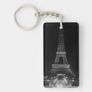 Porte-clefs Vintage Paris Fontains Tour Eiffel nuit