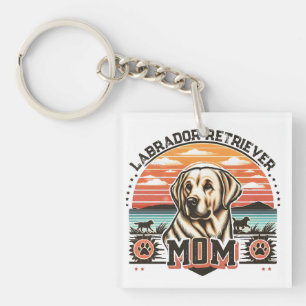 Porte-clefs Vintage Sunset Serenity Labrador Retriever Chien M