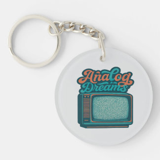 Porte-clefs 📺Vintage TV Retro Art – "Analog Dreams" Graphic