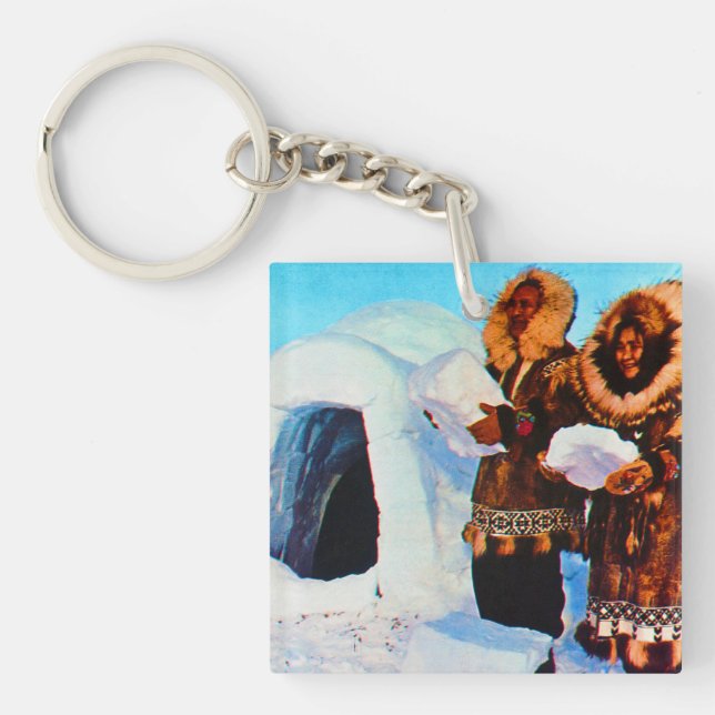 Porte-clefs Vintage USA Alaska igloo builders (Devant)