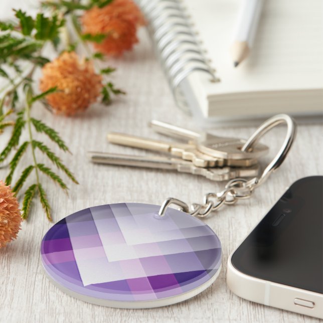 Porte-clefs Violet et blanc (Devant droit)