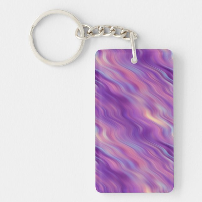 Porte-clefs Violet violet texture ondulée (Devant)