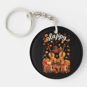 Porte-clefs Violon de Thanksgiving d'automne feuilles d'automn