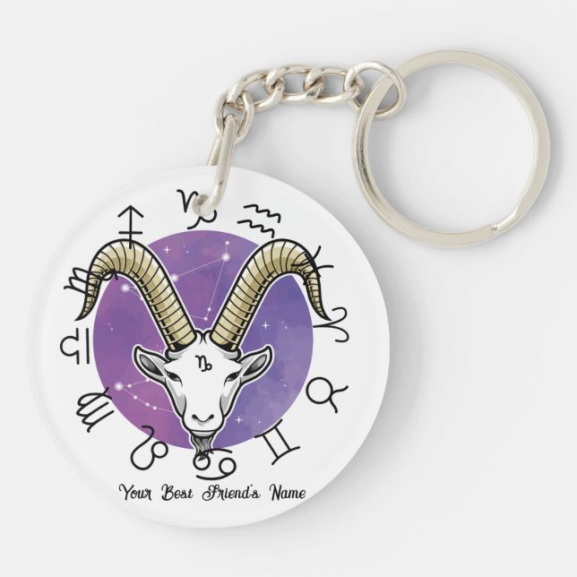 Porte-clefs Virgo Capricorn Acrylic Keychain (Dos)